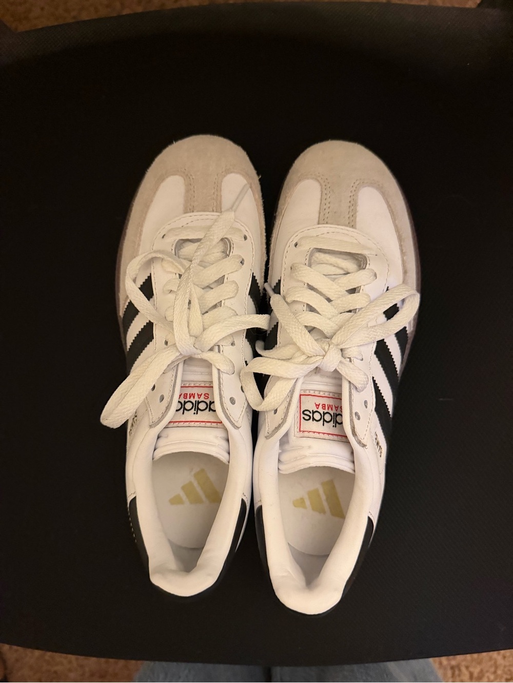 adidas Kids Samba Sneakers in White and Black